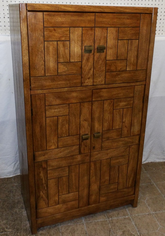 Mid Century Modern Walnut Bar Cabinet with Mirror Back by Drexel (1 of 6)