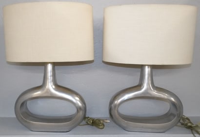 Pair of Mid Century Modern Aluminum Lamps