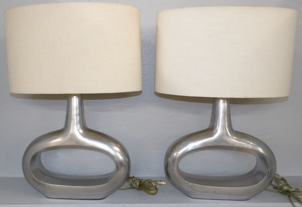 Pair of Mid Century Modern Aluminum Lamps (1 of 4)