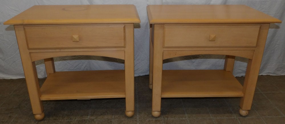Pair of Modern Maple One Drawer Night Stands by Ethan Allen (1 of 7)