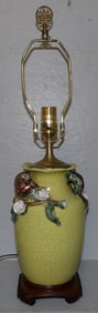 Oriental Crackleware Porcelain Vase Made Into Lamp