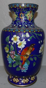 Oriental Cloisonne Vase with Bird Motif