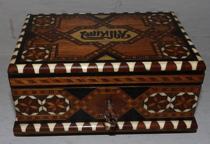 Walnut & Bone Inlaid Anglo Indian Dresser Box