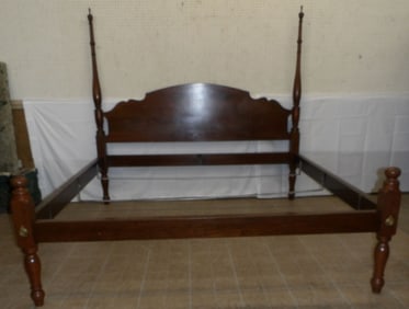 Cherry King Size Bed with Rails