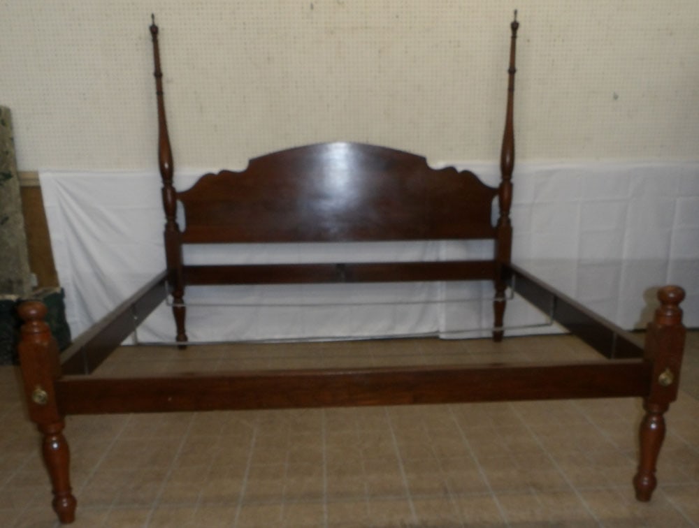 Cherry King Size Bed with Rails (1 of 5)