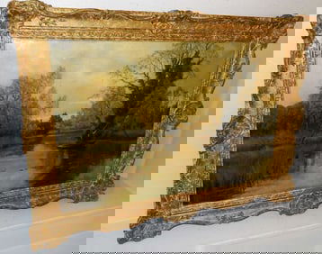 Antique Oil on Canvas by Henry Hadfield Cubley