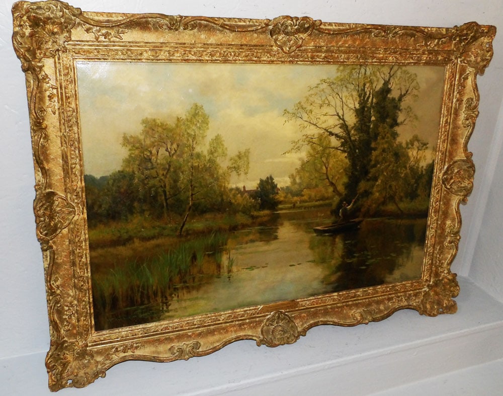 Antique Oil on Canvas by Henry Hadfield Cubley: Antique Oil on Canvas by Henry Hadfield Cubley. 32 1/4" X 43 3/4"