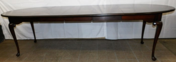 Cherry Queen Anne Style Dining Table with Three Leaves by Statton