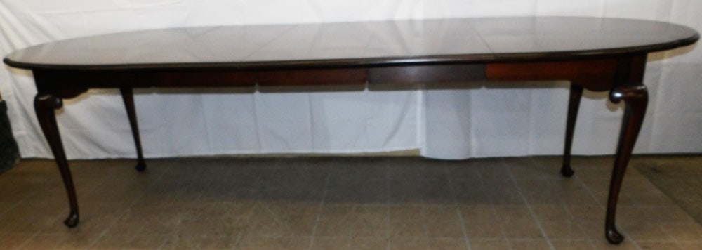 Cherry Queen Anne Style Dining Table with Three Leaves by Statton (1 of 5)