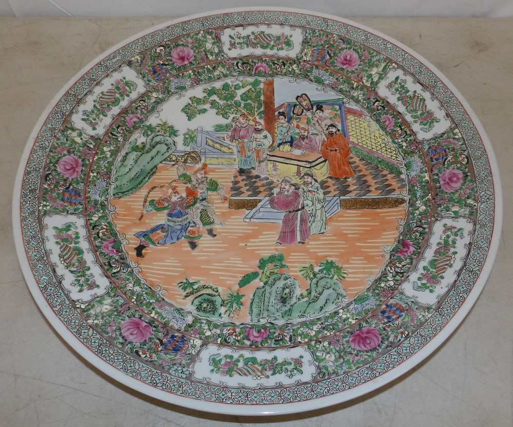 Large Oriental Porcelain Charger Signed with Character Marks (1 of 5)