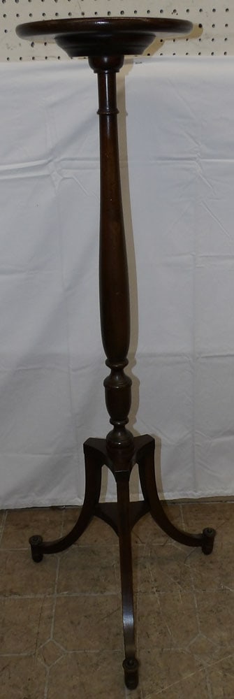 Mahogany Dish Top Plant Stand: Mahogany Dish Top Plant Stand . 44 3/4" H 17" Dia