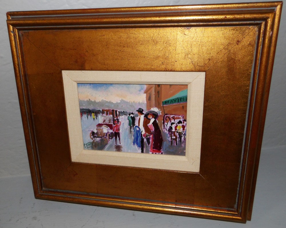 Framed Oil on Board by Frederic Payet: Framed Oil on Board by Frederic Payet . 13" X 15"