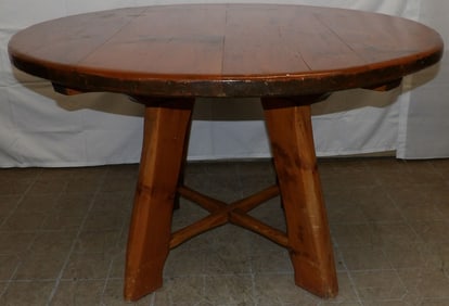 Antique Pine Round Dining Table
