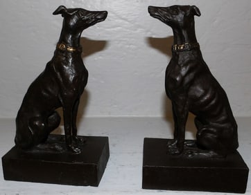 Pair of Cast Iron Whippet Bookends