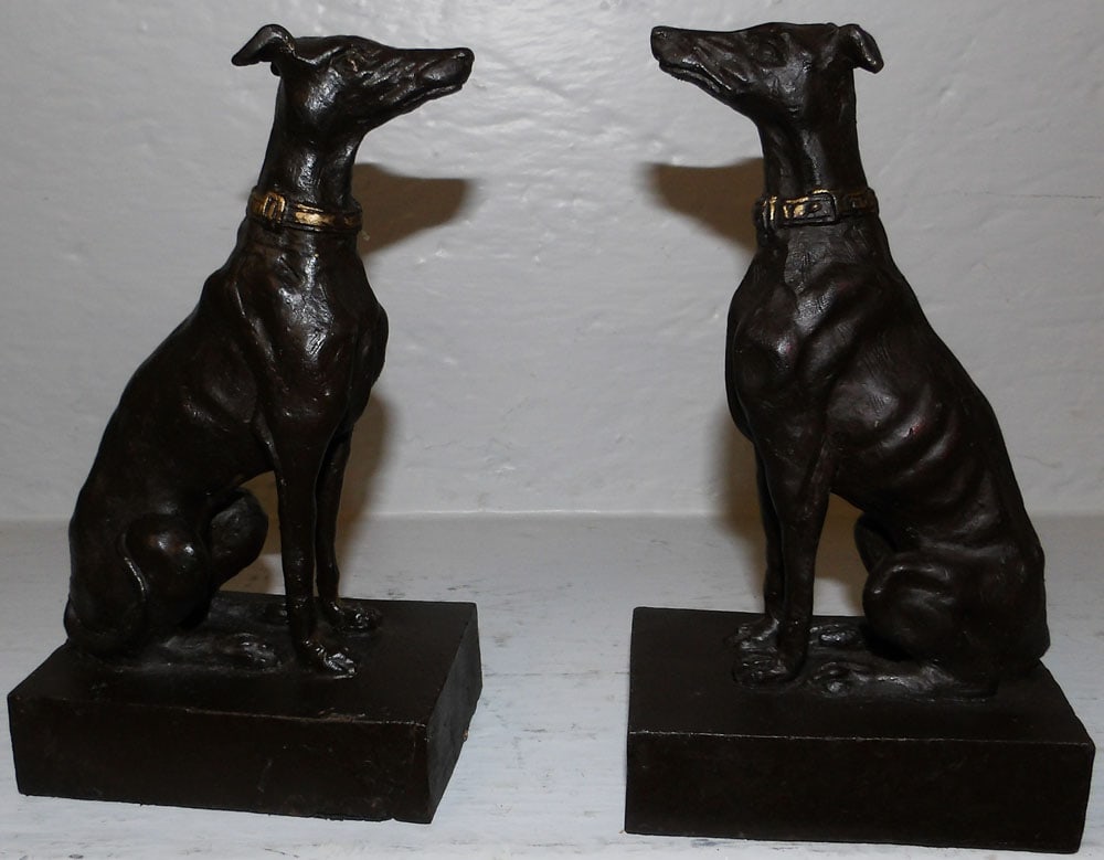 Pair of Cast Iron Whippet Bookends (1 of 3)