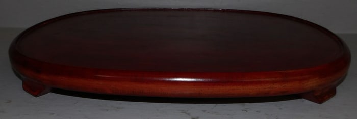 Large Teak Wood Oval Stand