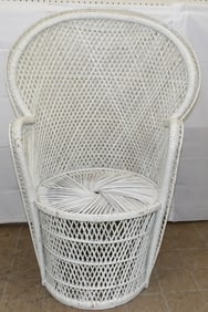 Painted Rattan Peacock Chair