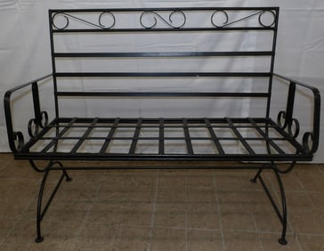 Painted Wrought Iron Bench