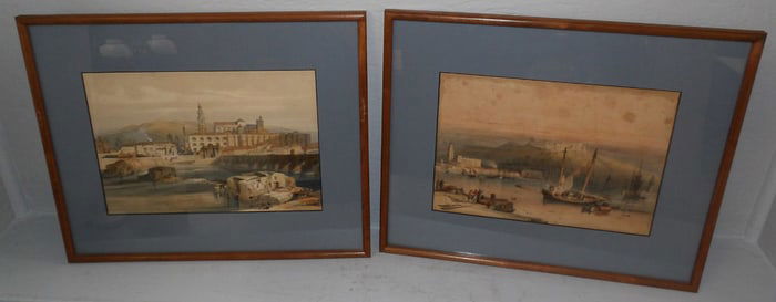 Pair of Framed Hand Colored Engravings