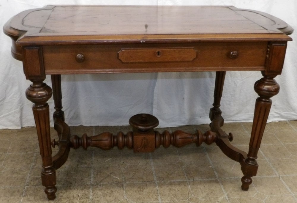 Antique Walnut Victorian One Drawer Center Table (1 of 9)