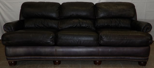Leather Upholstered Sofa by Hancock & Moore