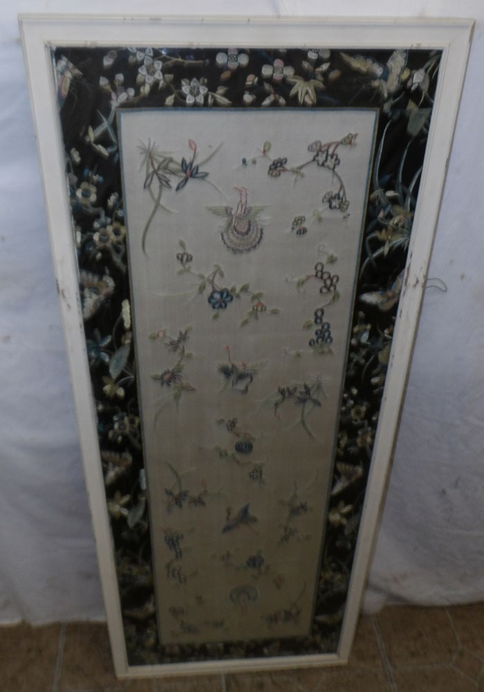 Framed Oriental Silk Embroidery (1 of 4)