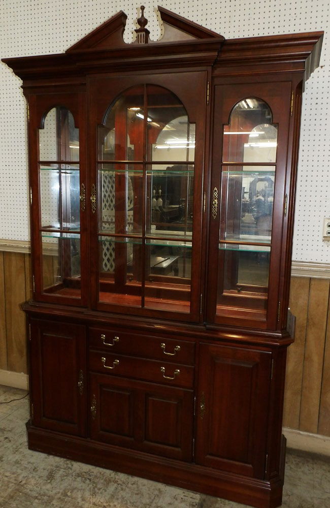 Cherry Two Piece Glass Door China Cabinet by Pennsylvania House (1 of 9)