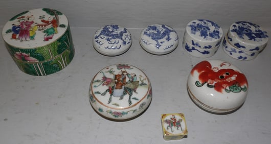 Lot of Antique Porcelain Oriental Boxes