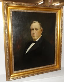 Framed Oil on Canvas Portrait of Gentleman Artist Signed