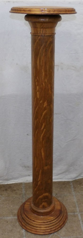 Antique Oak & Pine Pedestal: Antique Oak & Pine Pedestal . 41" H 10 1/4" Dia.