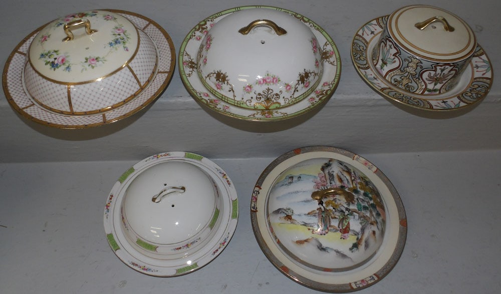 Lot of Hand Painted Porcelain Nippon Pancake & Butter Dishes (1 of 4)