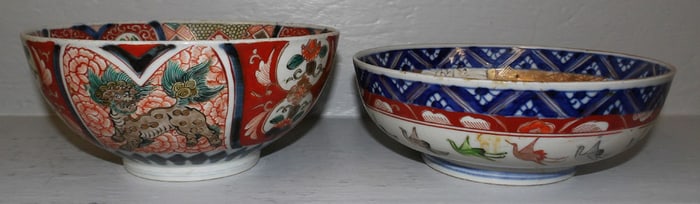 Two Antique Imari Porcelain Bowls