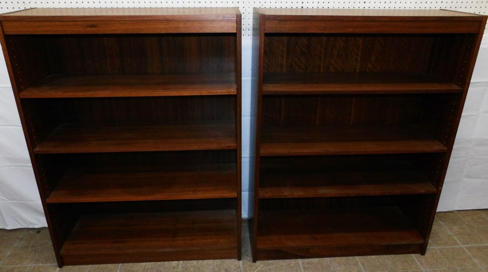 Pair of Mid Century Modern Walnut Open Book Shelves (1 of 6)