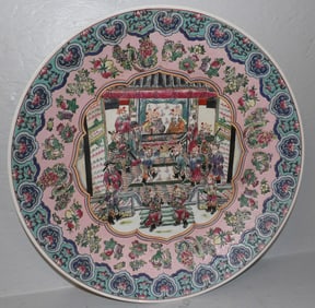 Large Painted Oriental Charger