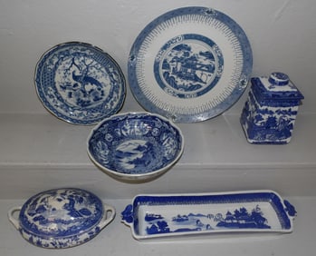 Lot of Oriental Blue & White Porcelain