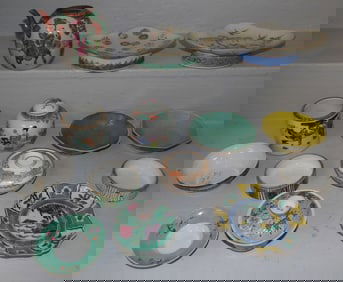 Lot of Antique Hand Painted Oriental Porcelain Items