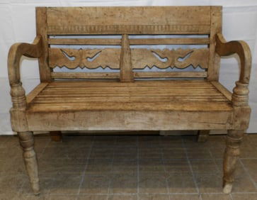 Antique Teak Wood Bench