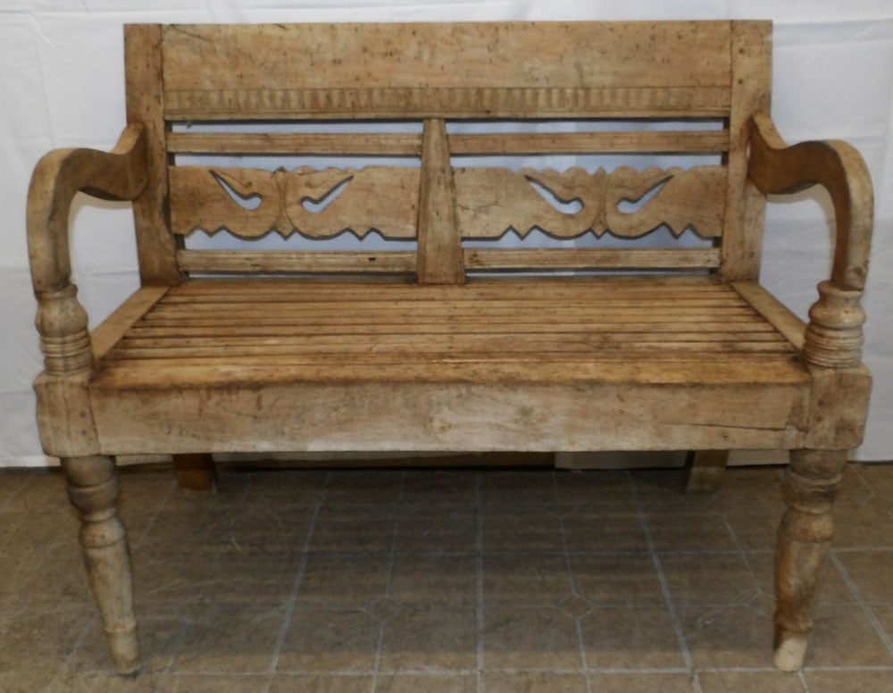 Antique Teak Wood Bench (1 of 6)