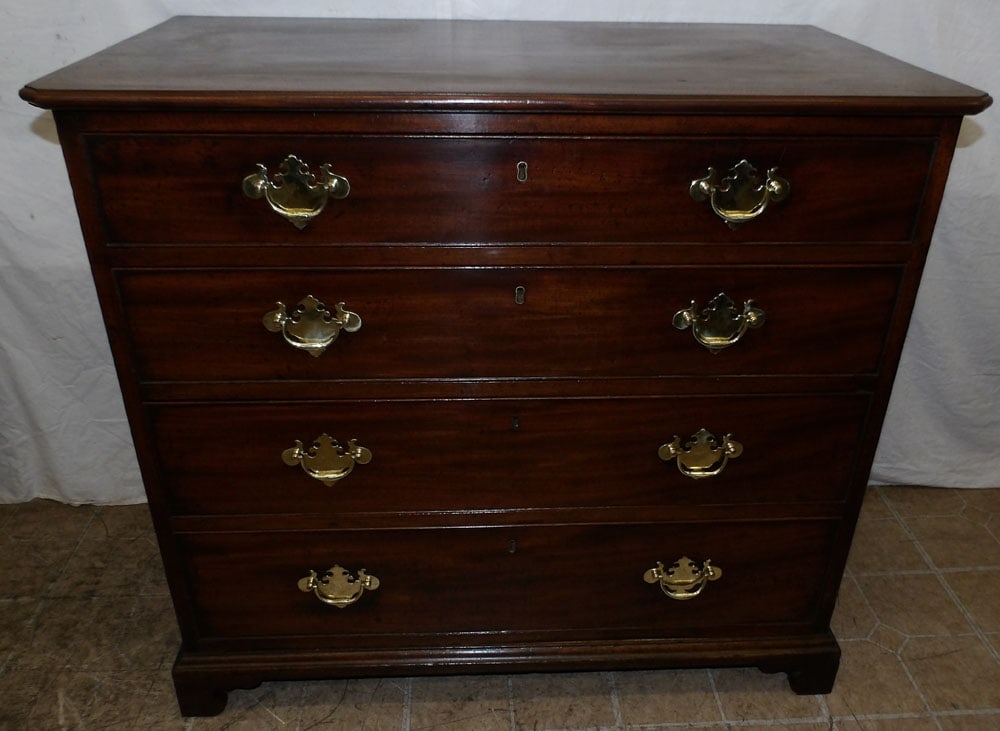 19th Century Mahogany Four Drawer Chest: 19th Century Mahogany Four Drawer Chest . 33 1/2" H 38" W 31 3/4" D