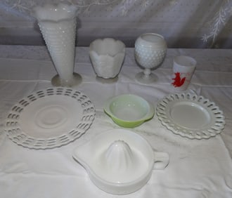 Lot Milk Glass Items