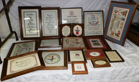 Lot Framed Needlework