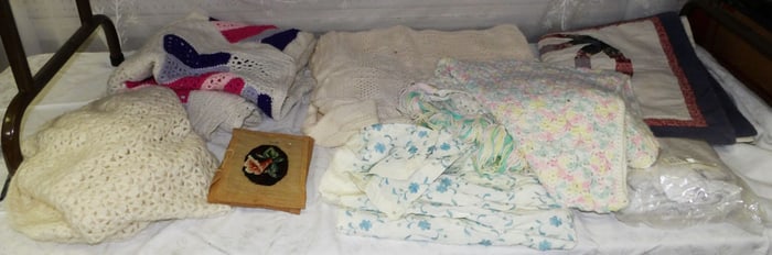 Lot Hand Made Pillow Cases & Coverlets