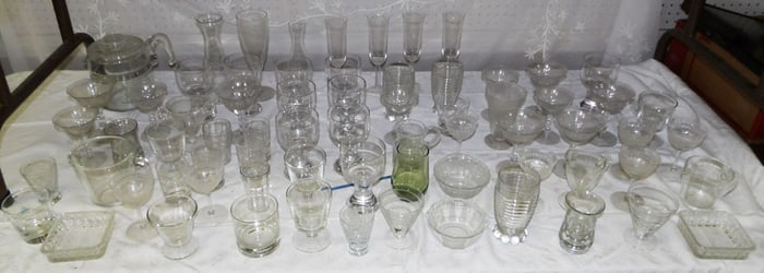 Lot Clear Glass Items