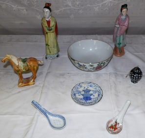 Lot Oriental Painted Porcelain Items