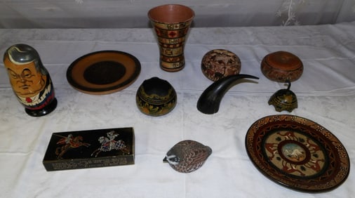 Lot Painted Wooden Items