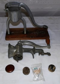 Lot Vintage Aluminum Juicer & Meat Grinder