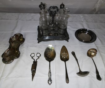Lot Silver Plate & Glass Items