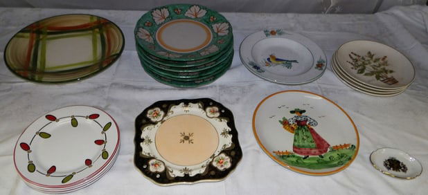 Lot Painted Porcelain Plates