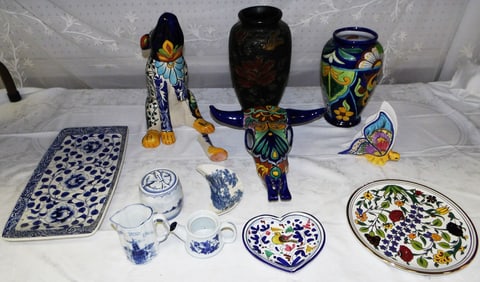 Lot Painted Porcelain Items