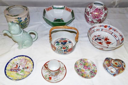 Lot Painted Oriental Porcelain Items